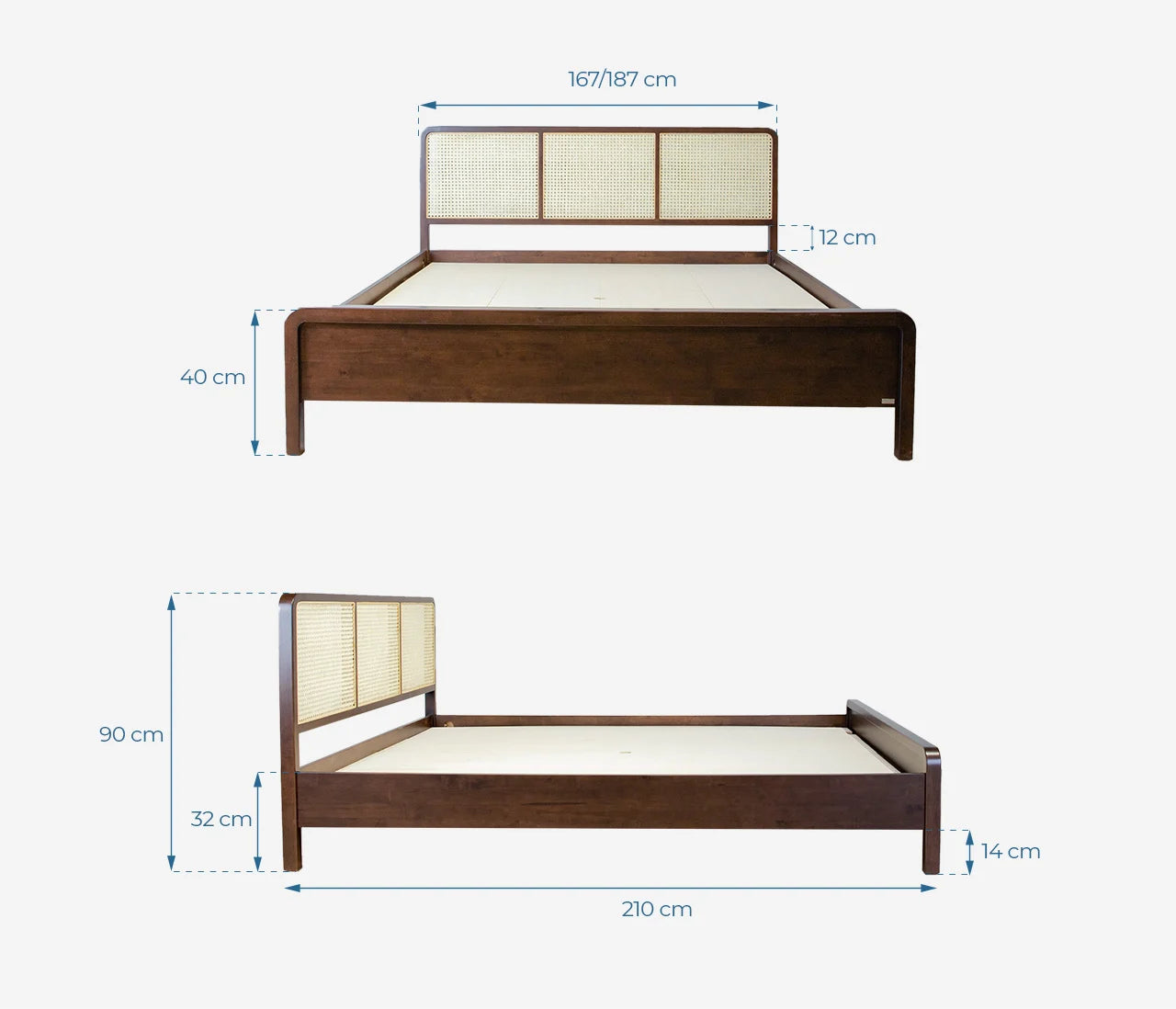 Giường Ngủ Gỗ Tự Nhiên Mây Mắt Cáo